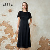 EITIE爱特爱气质优雅拼接修身显瘦黑色连衣裙夏季新款8207955 商品缩略图0