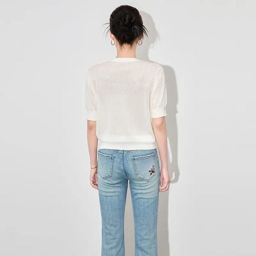 【高货wl】全新升级【铂金会员165/天猫219/差价54】(00354) 洛诗琳雅致甜俏樱桃刺绣天丝V领针织开衫精致休闲新款上衣 商品图1