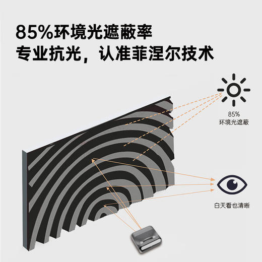坚果投影（JMGO）100英寸超短焦幕布 投影仪幕布 菲涅尔屏O2 Ultra 160度宽广视角 适配多种投影仪 黑灰色【鲜知30.0】 商品图2