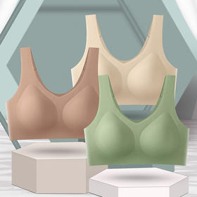 无痕背心聚拢舒适内衣 一片式薄款无钢圈睡眠运动瑜伽文胸 女士内衣