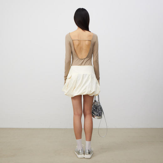 lost in echo2025春夏新款时尚后露背长袖紧身针织连体衣内搭上衣 商品图4