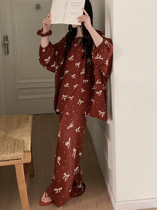 氛围感棉绸亲肤居家睡衣 商品图3