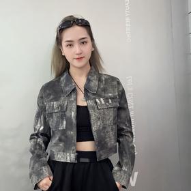 Z 翻领双口袋刷色外套（灰）春季251050240321