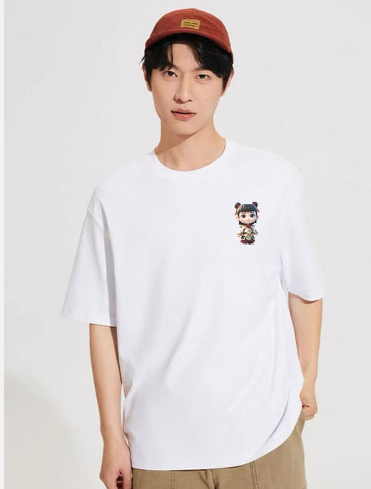 工厂直促价【100%棉】情侣（哪吒-侧标）柯式印花短袖T恤-喜出 商品图2