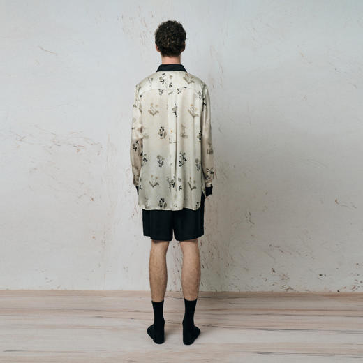 Solo seta22姆米男士真丝印花长袖衬衫短裤桑蚕丝睡衣2025秋新款 商品图4