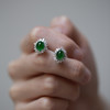 ”润”系列「玉润冰清」18K白绿翡翠耳钉 商品缩略图1
