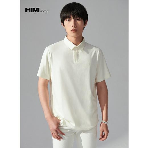 HIM漢崇  舒适柔软短袖翻领T恤衫商务休闲男士百搭上衣 2026夏季 商品图2