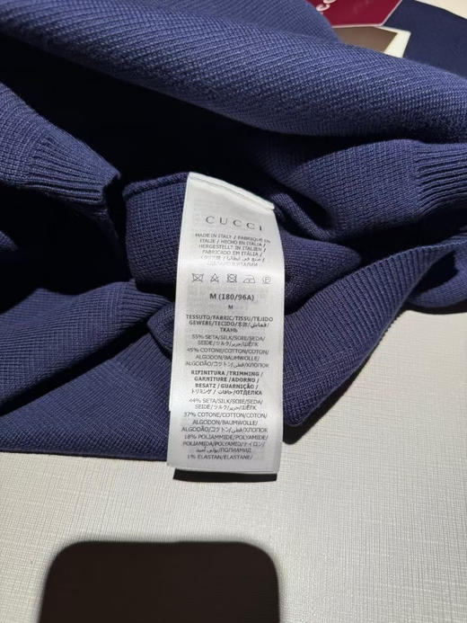 GUCC*嵌花针织短袖   蓝色。红色。 自己备注号码颜色。 商品图8