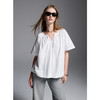 三彩2025夏季新款纯色小衫插肩袖宽松上衣系带套头衫优雅S 商品缩略图1