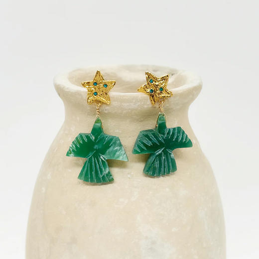 订购8周到｜Elise Tsikis-Dryden-星星 多色 雄鹰 吊坠 耳环［法国设计师］ 商品图0