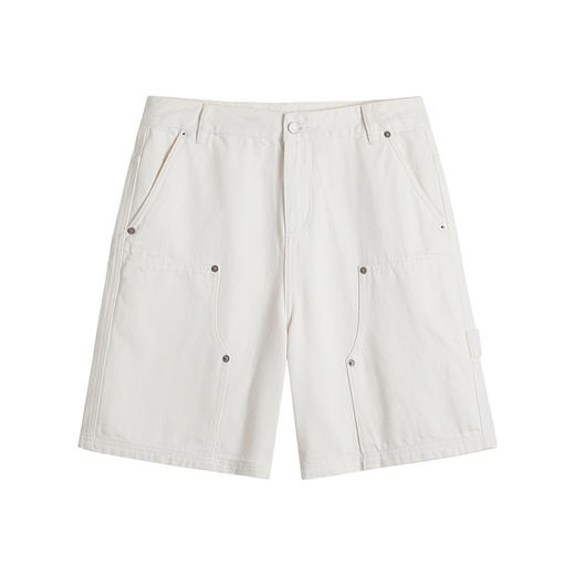 HIM漢崇  白色工装牛仔短裤时尚潮流百搭休闲五分裤男 2026夏季 商品图4