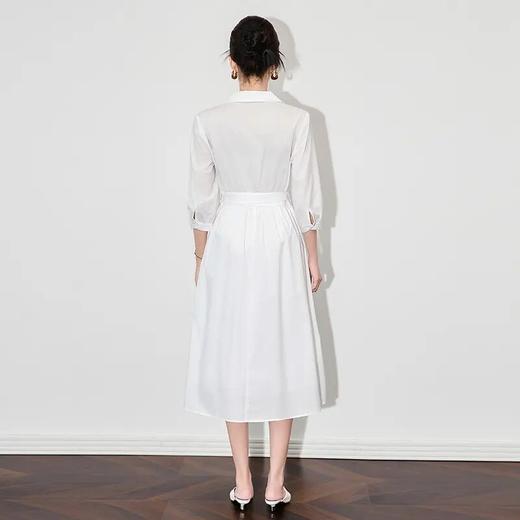 【高货wl】全新升级【铂金会员330/天猫439/差价109】(00944) 洛诗琳法式收腰连衣裙翻领高级感轻熟气质女新款衬衫裙 商品图2