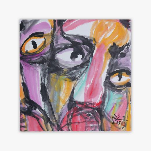 许固令《脸谱之二十》国画原作53CM*53CM 手绘宣纸脸谱系列斗方作品【GH0499】 商品图0