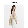VIMAGE纬漫纪国风线条花卉斜领抽褶时尚温柔背心上衣2025夏季新款V2313930 商品缩略图3