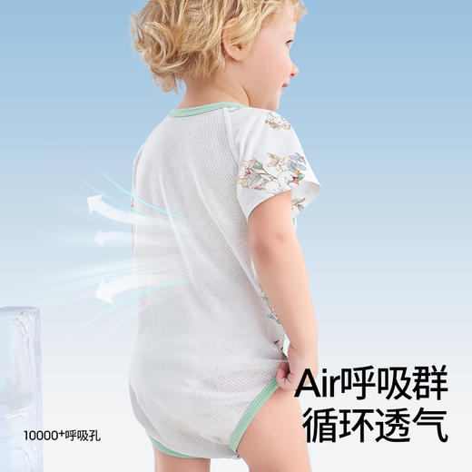 贝肽斯婴儿包屁衣夏季女宝宝新生儿衣服网眼透气纯棉a类连体爬服 商品图2