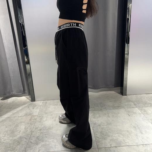 MZ撞色字母腰压褶阔腿伞兵裤（黑白）夏季952010180321 商品图2