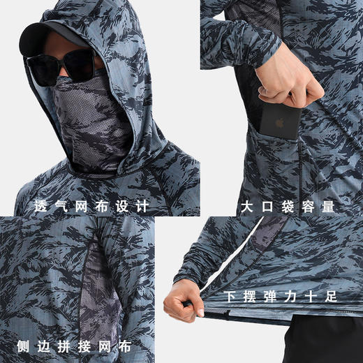 鲨巴特夏速干钓鱼服男 透气防晒衣男士冰丝UPF50+防紫外线防晒服 商品图3