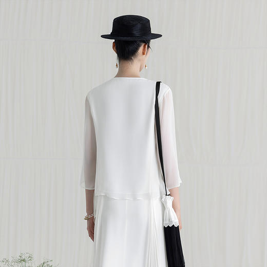 【林栖设计小店】褶皱真丝衫宽松气质显瘦2025夏季新品花仙子上衣衬衫女装1952042 商品图2