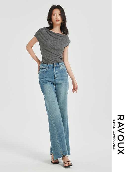 272199901蓝调微喇牛仔长裤 商品图1