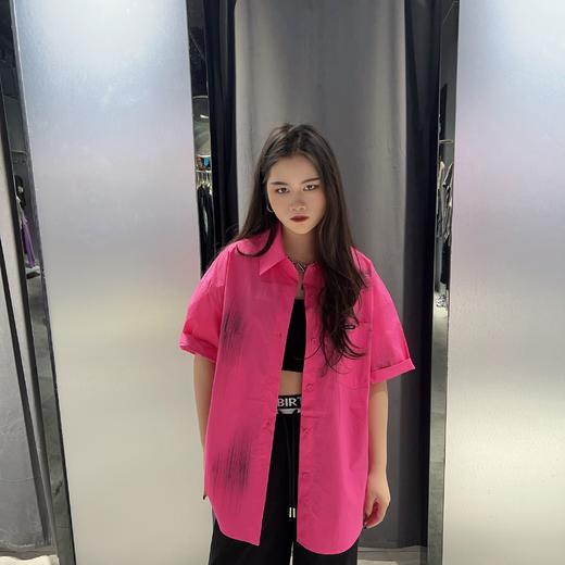 MZ单口袋刷漆短袖衬衫（红）夏季952080150321 商品图2