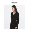 VIMAGE纬漫纪简约搭扣灯笼袖显瘦黑色百搭小外搭上衣秋季新款V2009603 商品缩略图1