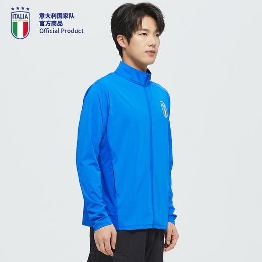 【官方正版】意大利国家队 | 蓝色拉链训练外套薄款两侧散热排汗面料 商品图1