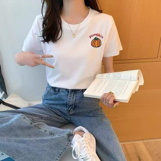 工厂直促价【100%棉】情侣（南瓜-侧标）柯式印花短袖T恤-喜出 商品图3