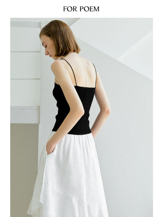 ForPoem 现货 25/SS原创设计桑蚕丝花朵纽扣百搭吊带背心 商品图2