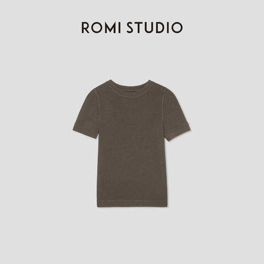 ROMI STUDIO“基础随性”绵羊毛棉混纺弹力圆领短袖T恤 RW25SS40063 商品图2
