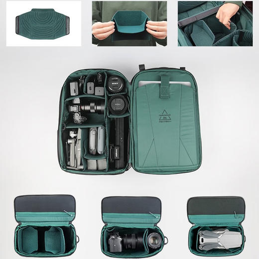 狼族优选丨PGYTECH OneMo 蒲公英 暮光黑 双肩摄影包 25L（送单肩包） 商品图3