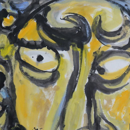 许固令《脸谱之二十四》国画原作53CM*53CM 手绘宣纸脸谱系列斗方作品【GH0503】 商品图4