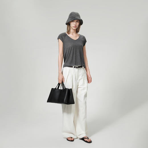 ROMI STUDIO“极简主义”100%牛皮 软皮大容量手提托特包 24SSB239 商品图1