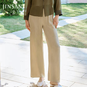 重磅19姆米云霞绉桑蚕丝睡裤女宽松直筒休闲裤家居裤长裤春夏新品  YSFFB903