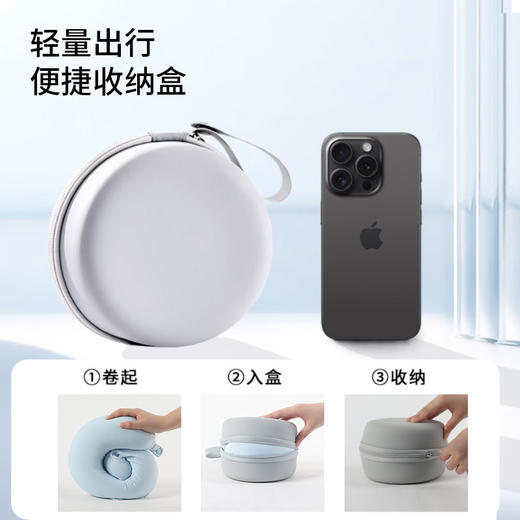 「夏季冰感体验！高颜值」凉感冰丝u型枕 居家日用旅行便携可收纳颈枕记忆棉飞机枕午睡护颈枕 商品图3