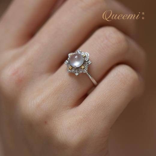 「白月光」18K白翡翠戒指 商品图0