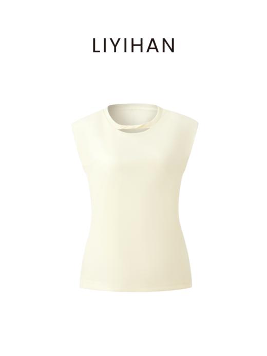 LIYIHAN序章丨25春新款植绒无袖上衣纯色垫肩无袖T恤舒适百搭小众 商品图4