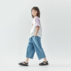 【代发】休闲牛仔裤九分裤 棵初夏季款亲子中大女童水洗蓝宽松休闲裤蓝色 商品缩略图4