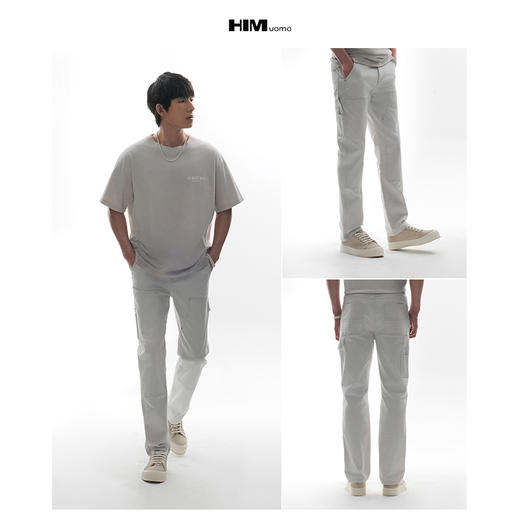 HIM漢崇  宽松伐木工装做旧水洗牛仔裤高街vibe休闲长裤 2026春季 商品图3