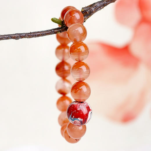 易祈吉祥天然冰飘南红手串大漆珠手链文玩属火系列饰品送礼礼物 商品图1