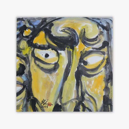 许固令《脸谱之二十四》国画原作53CM*53CM 手绘宣纸脸谱系列斗方作品【GH0503】 商品图0