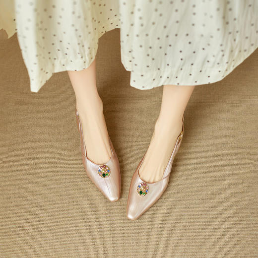 【预售5天】简约优雅春夏季新款小方头浅口坡跟凉鞋单鞋MBJR&6877 商品图1