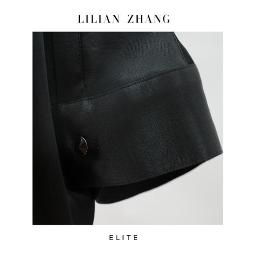 E-“定制”—静奢风、都市摩登——风尚之选法式度假风黑色衬衫 2402033 商品图3