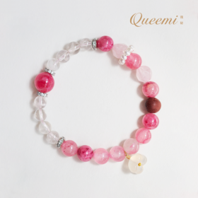 「玫瑰荔枝」花园手串（单圈）｜指尖轻捻，馥郁自来