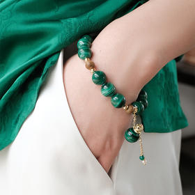 MELI&MOLI|孔雀石迷你圆球香薰瓶孔雀石大黑沉香珠手串