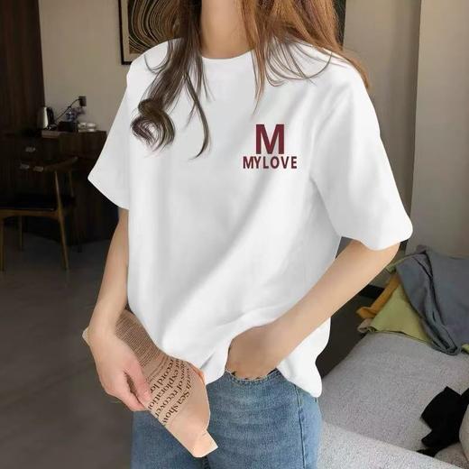 工厂直促价【100%棉】情侣（M红LOVE-侧标）柯式印花短袖T恤-喜出 商品图3