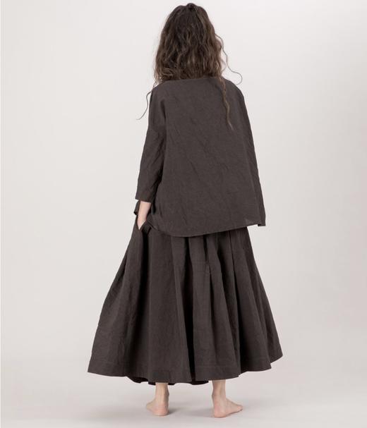 ALBUM DI FAMIGLIA 炭黑色褶皱半身长裙 商品图7