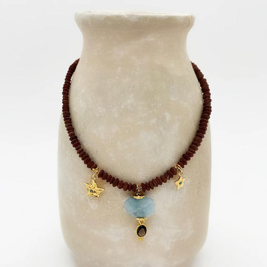 订购8周到｜Elise Tsikis-Amistad-星星 海蓝宝石 吊坠 项链［法国设计师］ 商品图0