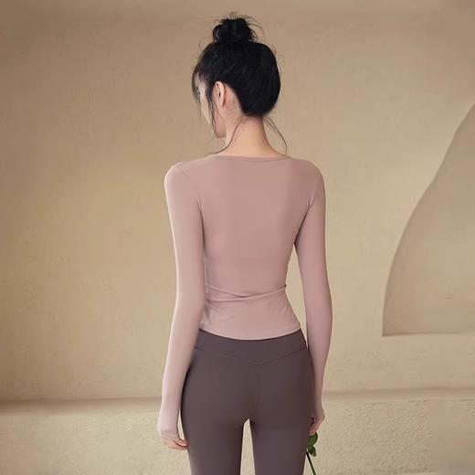 跃牌【瑜堂系列】春季新款斜肩镂空抽褶修身普拉提运动健身瑜伽服JYMC130 商品图2
