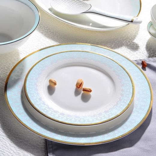 轻奢骨瓷餐具套装碗盘家用高档碗碟盘组合欧式创意送礼陶瓷碗具套陶园梦蓝梦10人用50头中餐具【不支持补差，非质量问题不退不换】S 商品图5