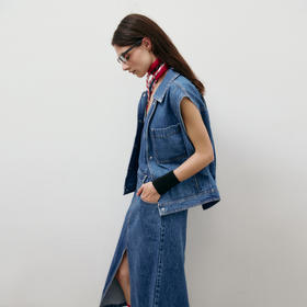 lost in echo2025春夏新款时尚户外工装风大口袋牛仔龟背马甲马夹